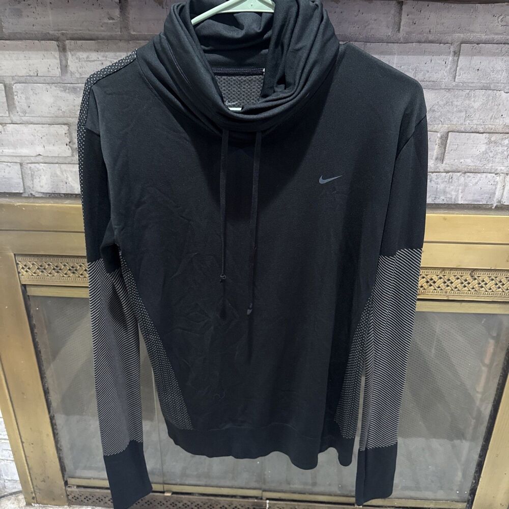 Women's NIKE RUNNING Dri-Fit Athletic Cowl Neck Long Sleeve Pullover Shirt M